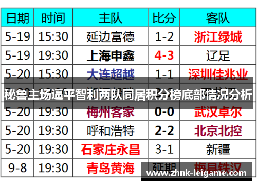秘鲁主场逼平智利两队同居积分榜底部情况分析